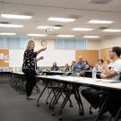 Lean Six Sigma instructor speaking to the class